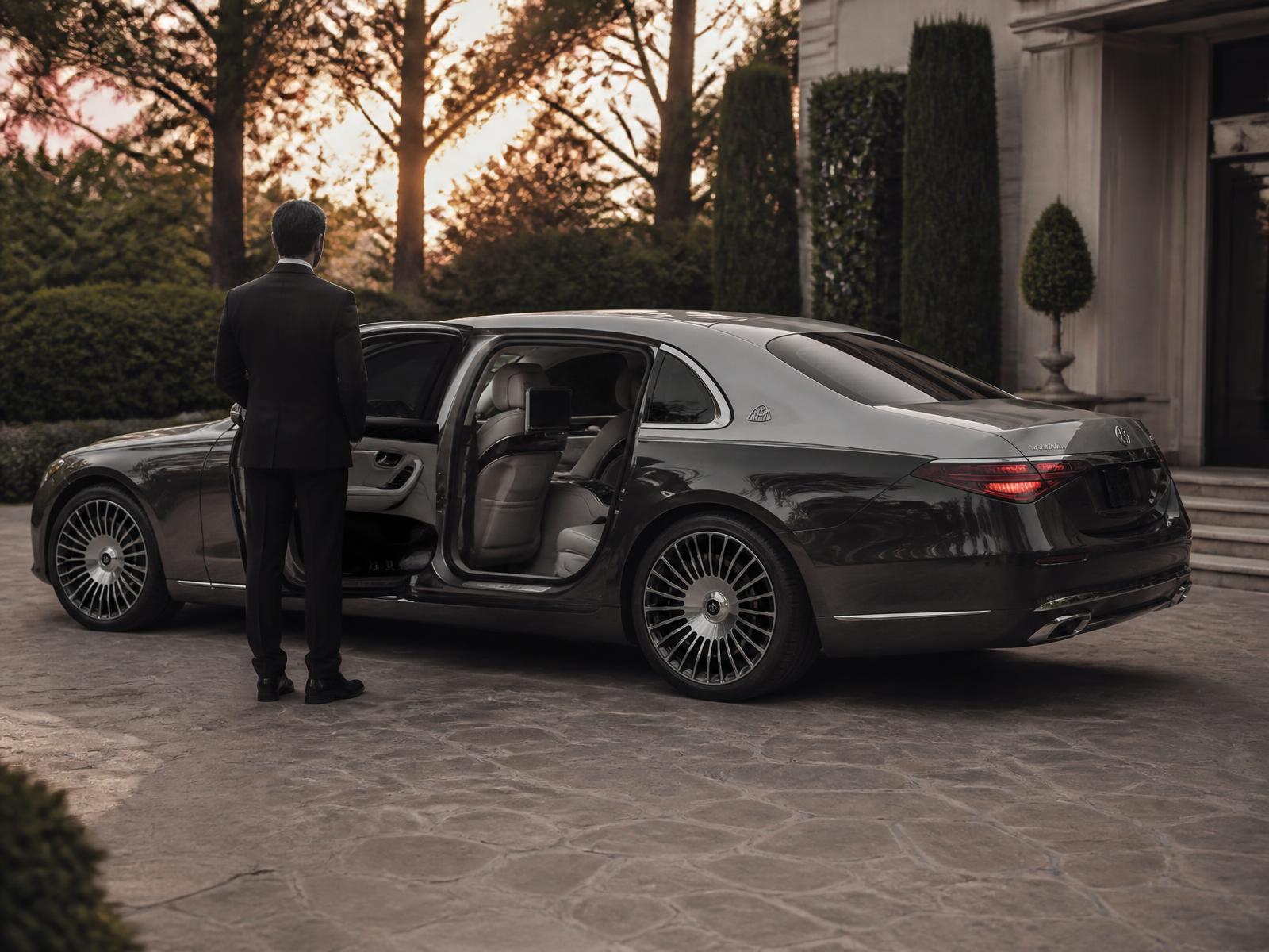 Mercedes-Maybach S-Class at a private residence entrance for LEED Reserve